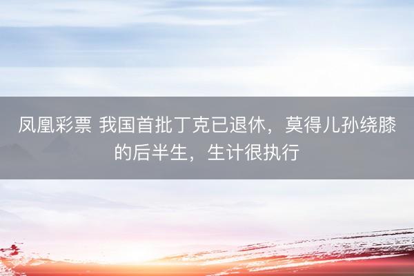 凤凰彩票 我国首批丁克已退休，莫得儿孙绕膝的后半生，生计很执行