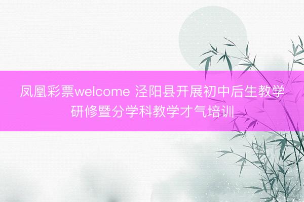 凤凰彩票welcome 泾阳县开展初中后生教学研修暨分学科教学才气培训