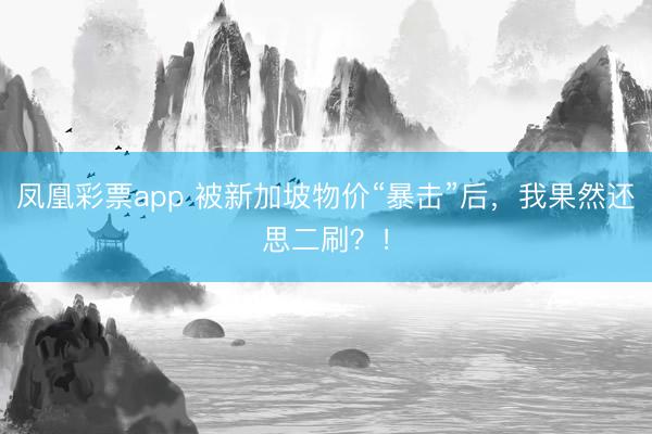 凤凰彩票app 被新加坡物价“暴击”后,我果然还思二刷?!